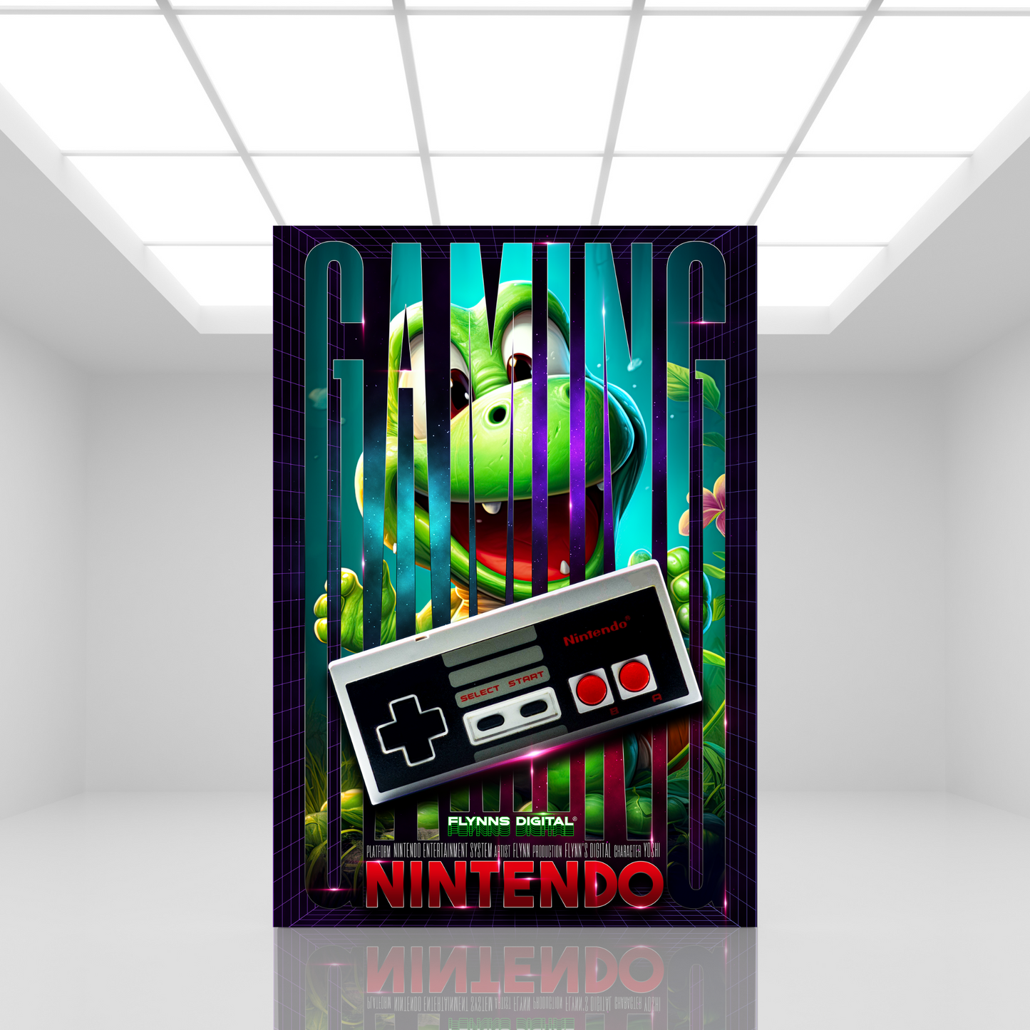 Yoshi NES Gaming Poster - Retro Flynn