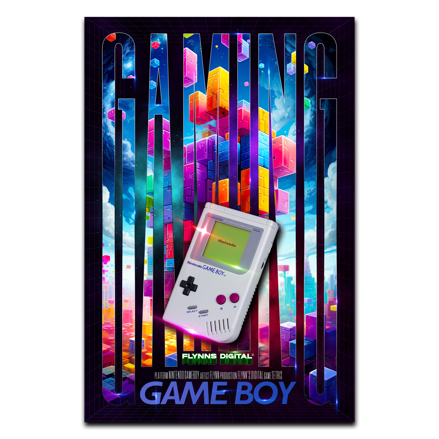 Tetris Gameboy Gaming Poster