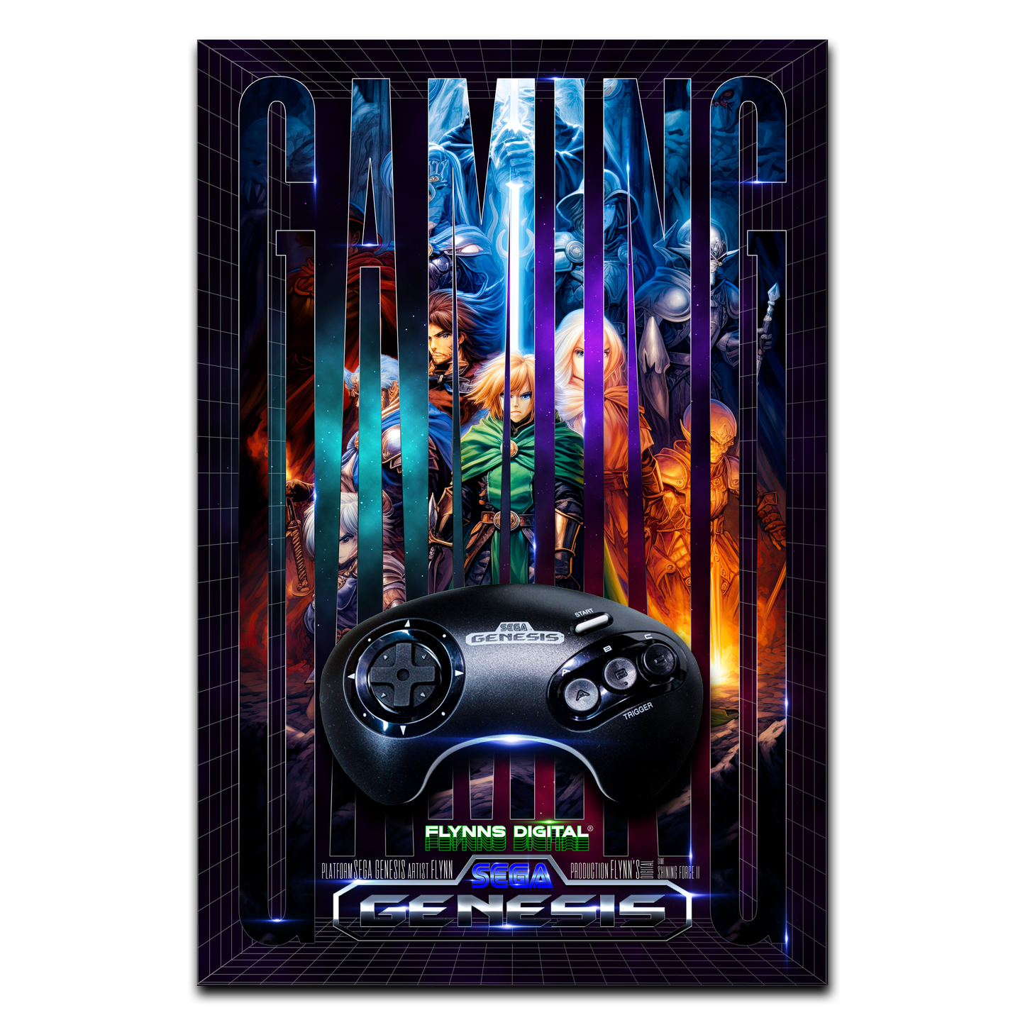 Shining Force II SEGA Genesis Gaming Poster