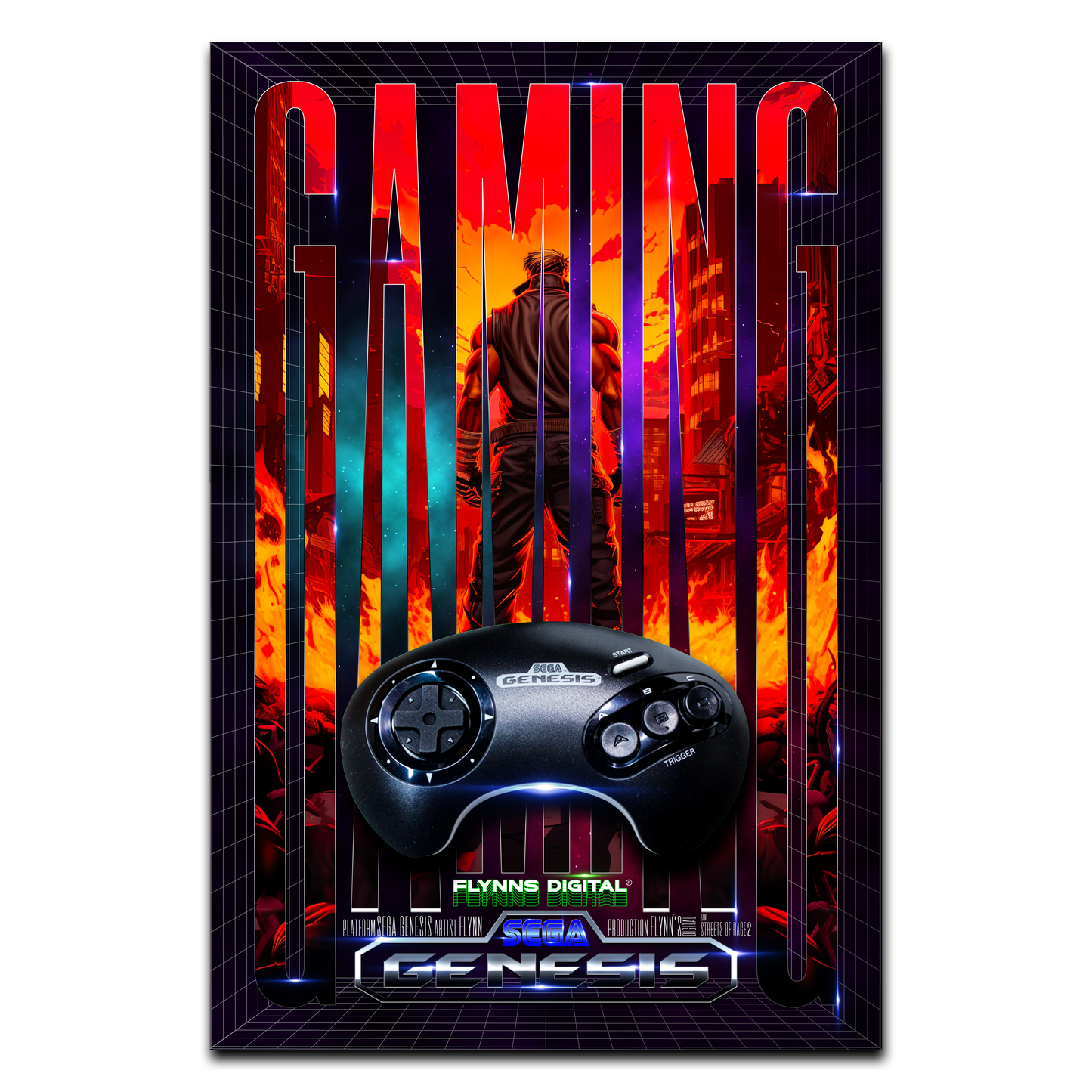 Streets of Rage 2 SEGA Genesis Gaming Poster