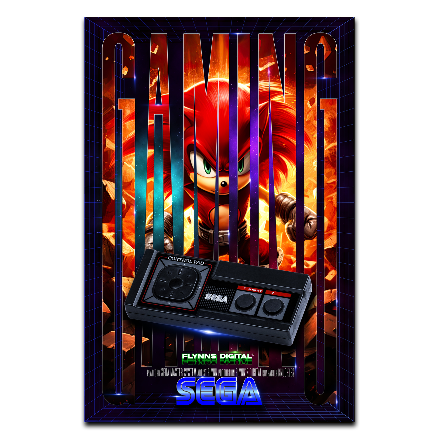 Knuckles SEGA Master System Gaming Poster