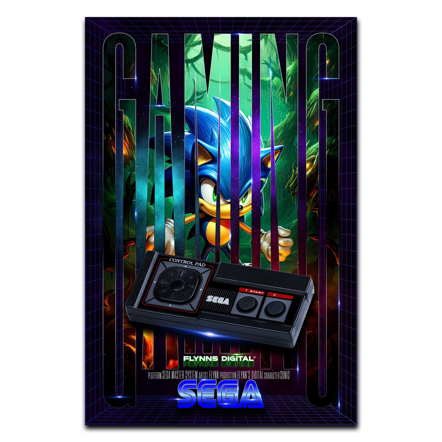 Sonic SEGA Master System Gaming Poster