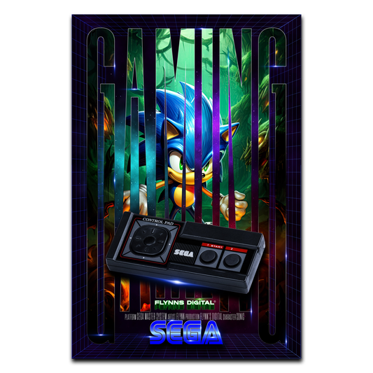 Sonic SEGA Master System Gaming Poster