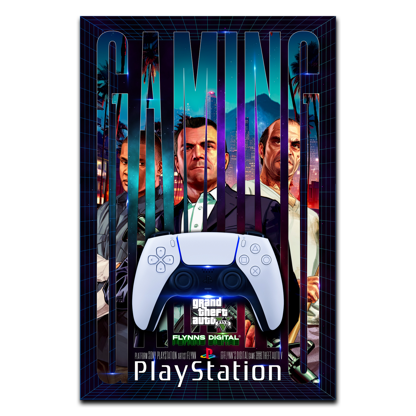 Grand Theft Auto V PlayStation 5 Gamer Poster