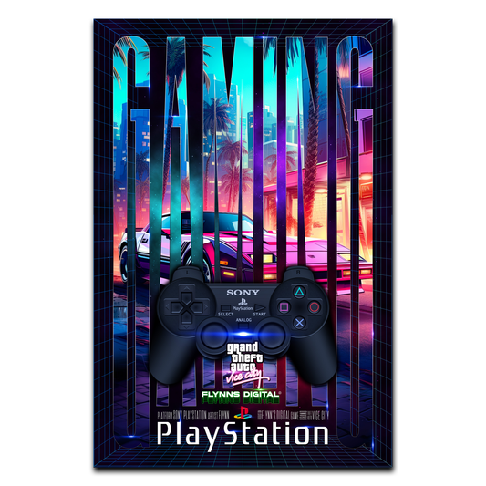 Grand Theft Auto Vice City PlayStation 2 Gamer Poster