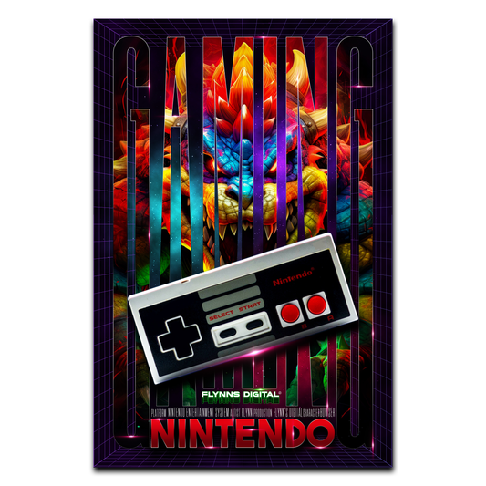 Bowser NES Gaming Poster