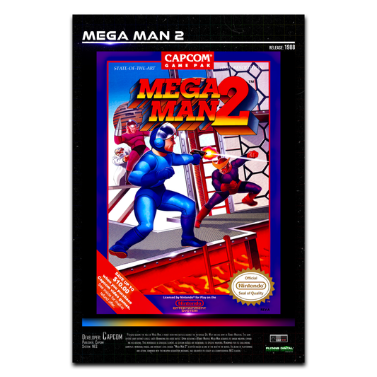 Mega Man 2 NES Game Cover Art Poster