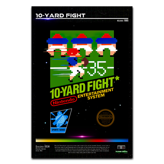 10-Yard Fight NES Game Cover Art Poster