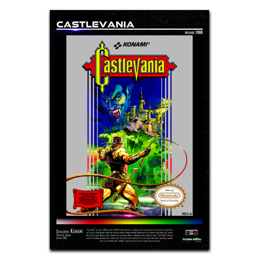 Castlevania NES Game Cover Art Poster