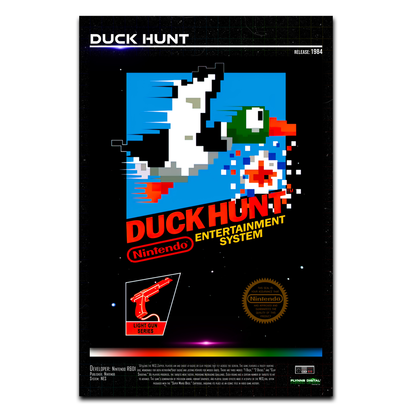 Duck Hunt NES Game Cover Art Poster