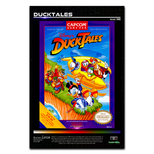 Duck Tales NES Game Cover Art Poster