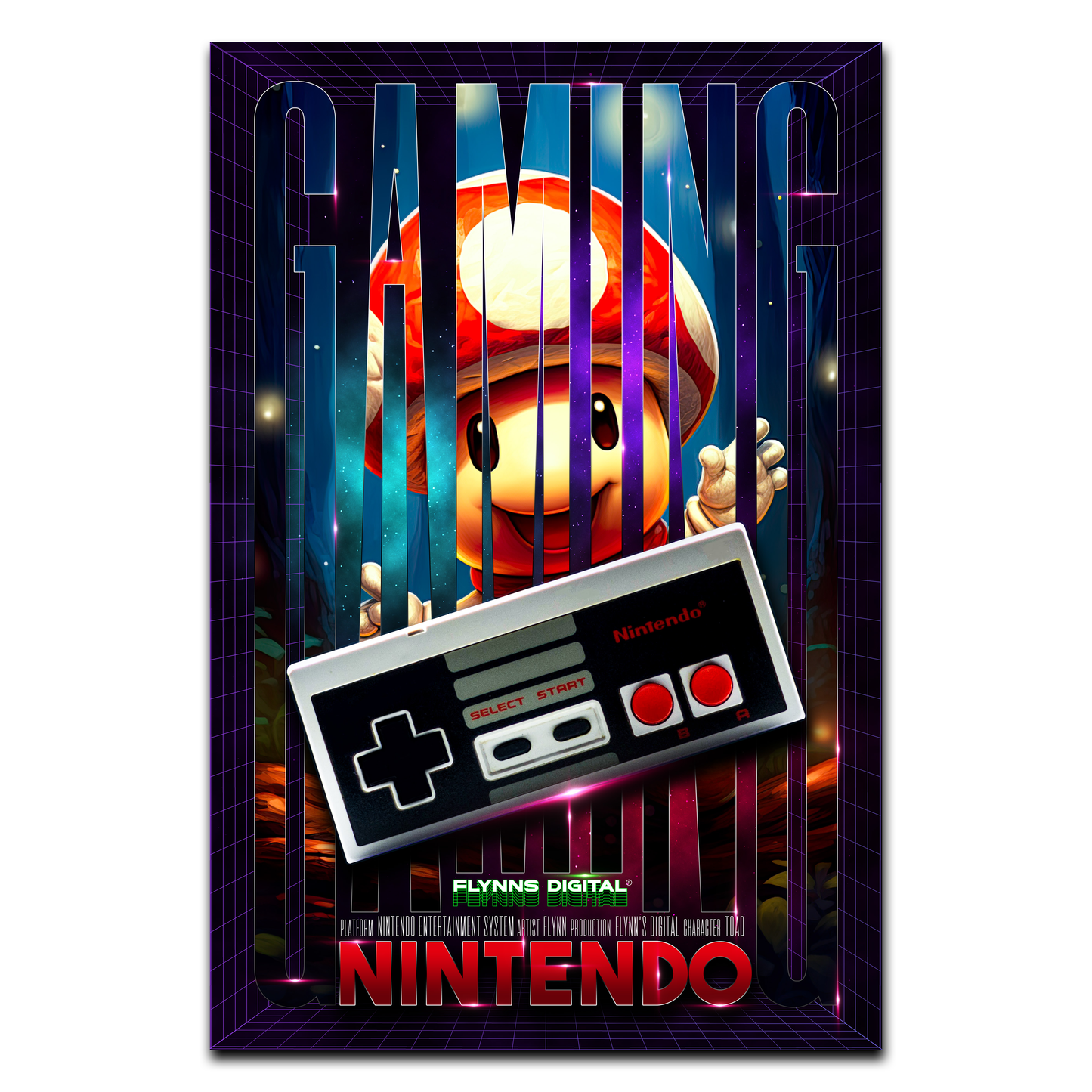 Toad NES Gaming Poster