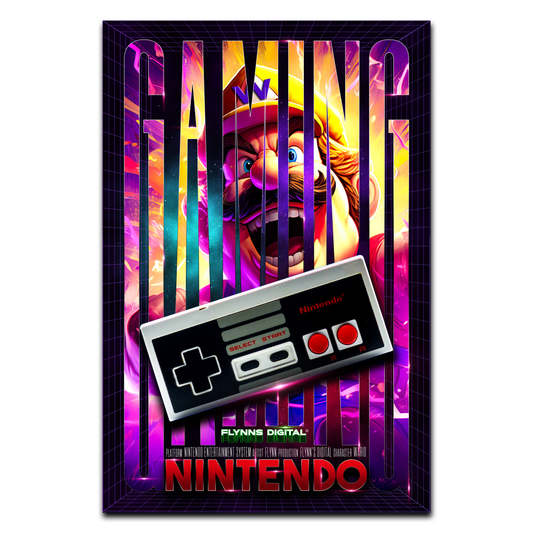 Wario NES Gaming Poster