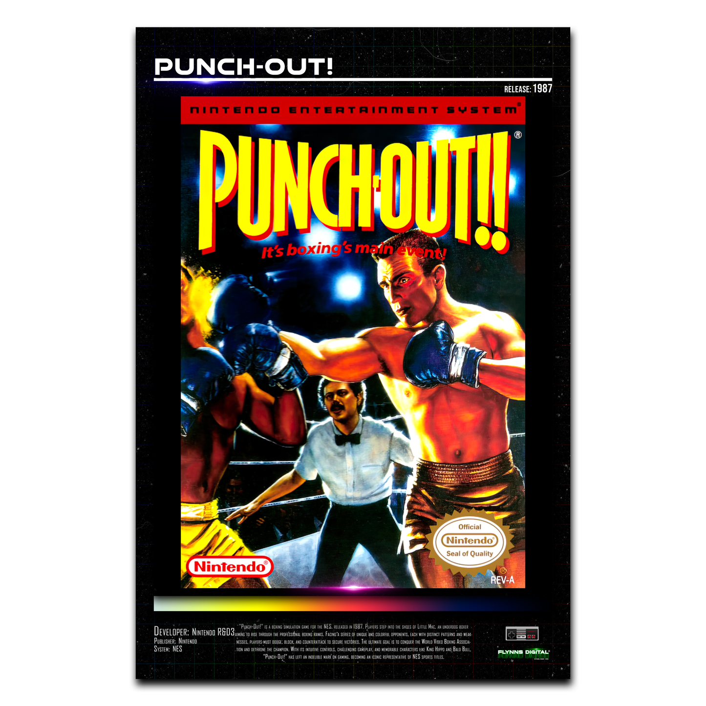 Punch-Out NES Game Cover Art Poster