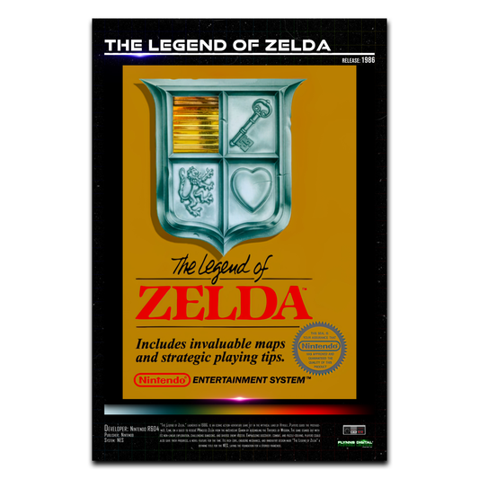 The Legend of Zelda NES Game Cover Art Poster