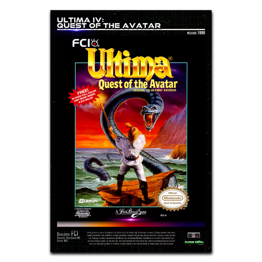 Ultima IV The Quest of the Avatar NES Game Cover Art Poster