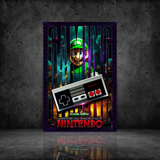 Luigi NES Gaming Poster - Retro Flynn