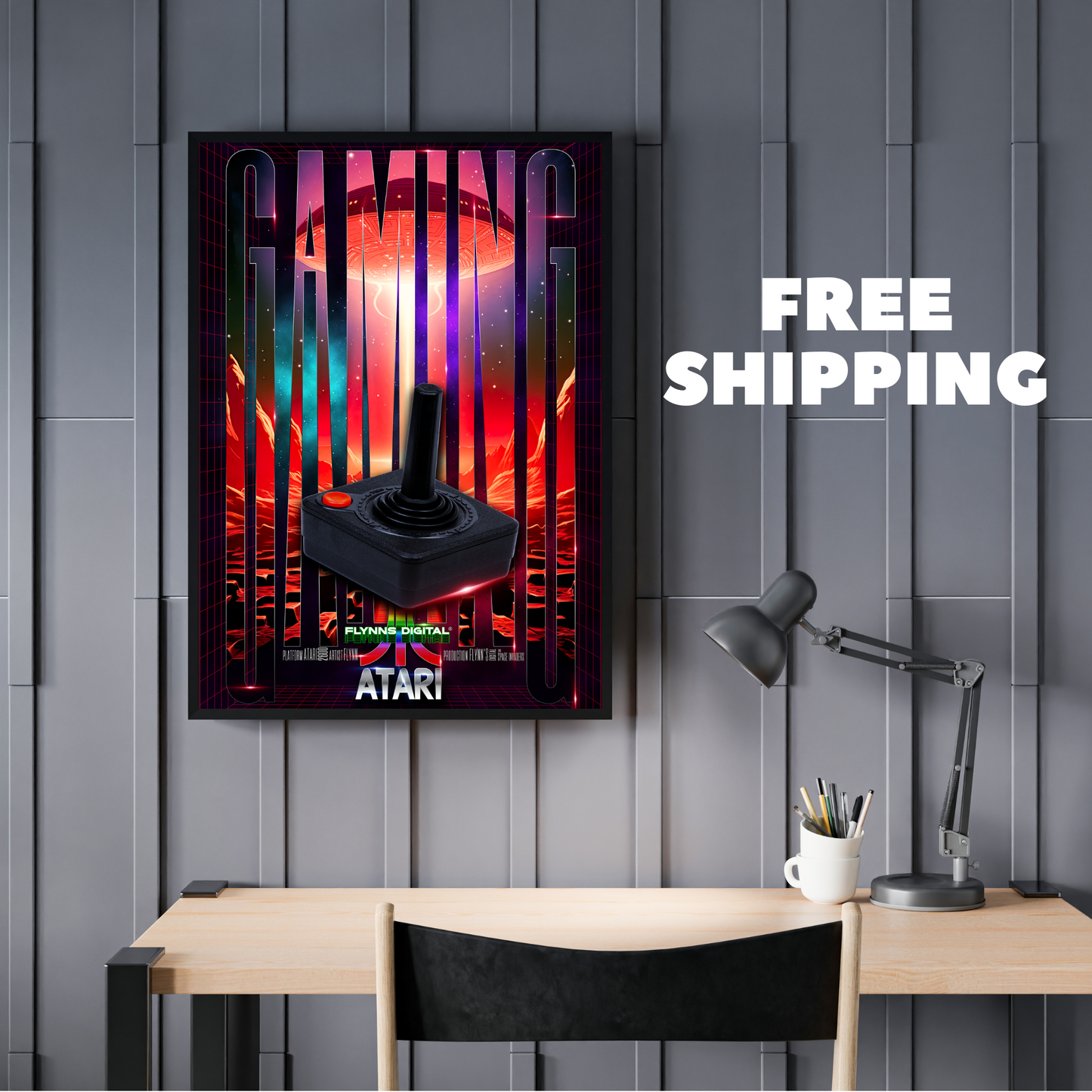 Mario Atari 2600 Gaming Poster - Retro Flynn