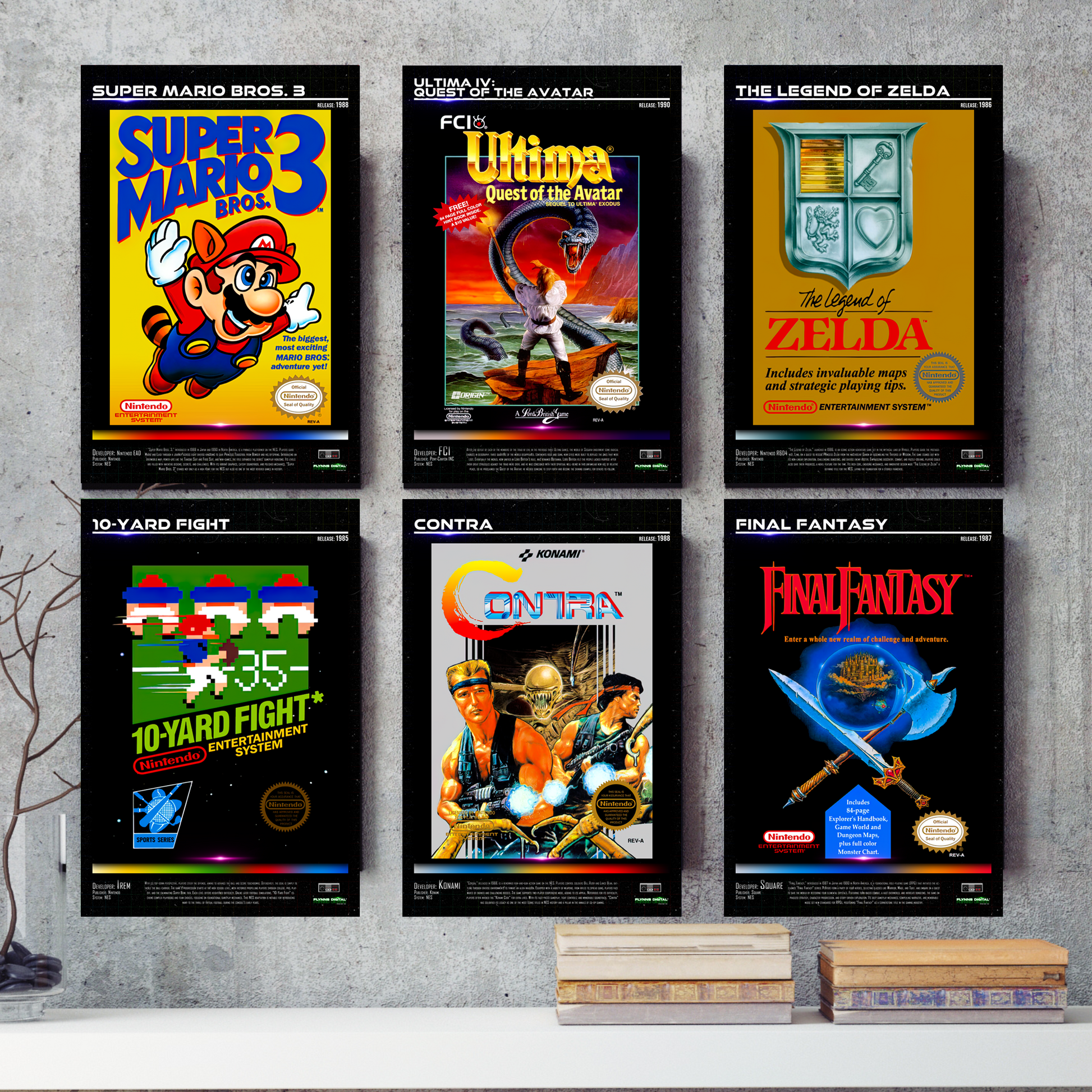 Slalom NES Game Cover Art Poster - Retro Flynn