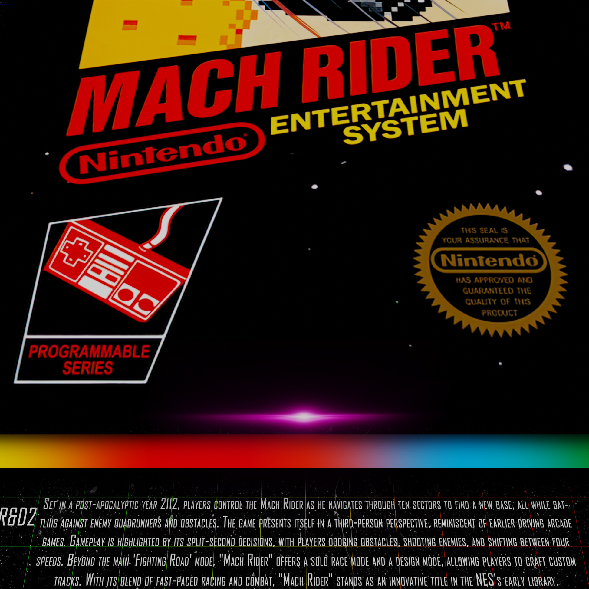 Mach Rider NES Game Cover Art Poster - Retro Flynn