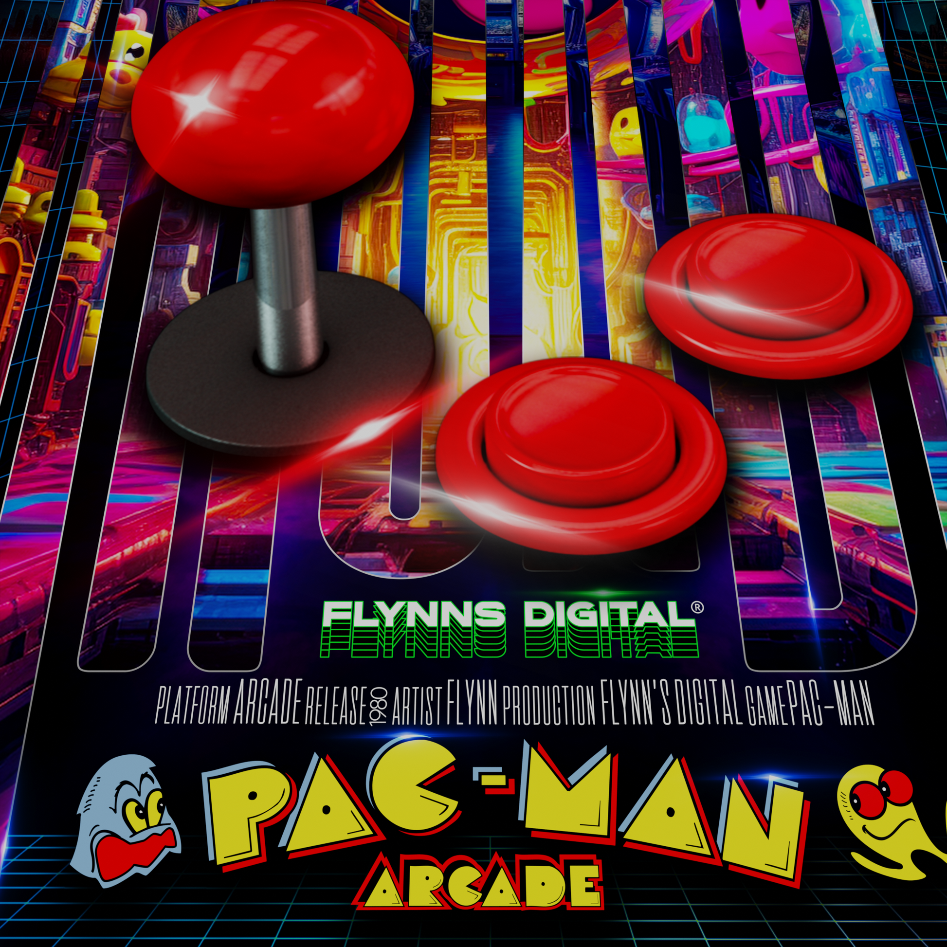 Pac-Man Arcade Gaming Poster - Retro Flynn