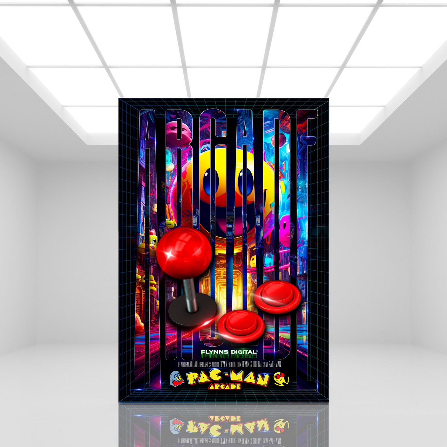 Pac-Man Arcade Gaming Poster - Retro Flynn