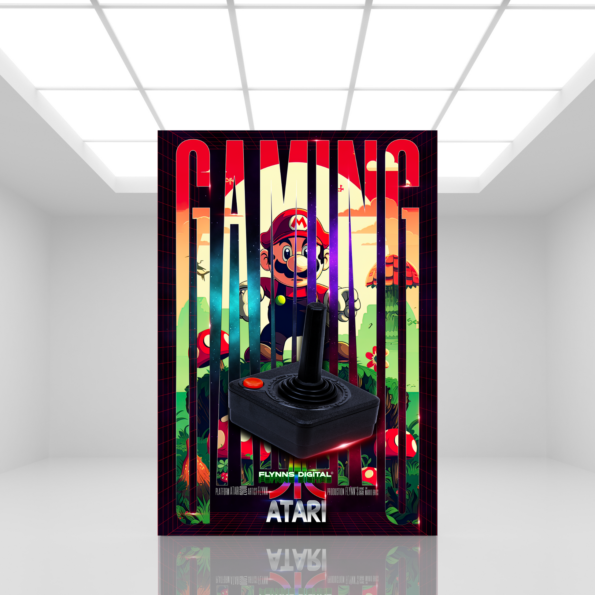 Mario Atari 2600 Gaming Poster - Retro Flynn