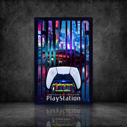 Cyberpunk 2077 PlayStation 5 Gamer Poster - Retro Flynn