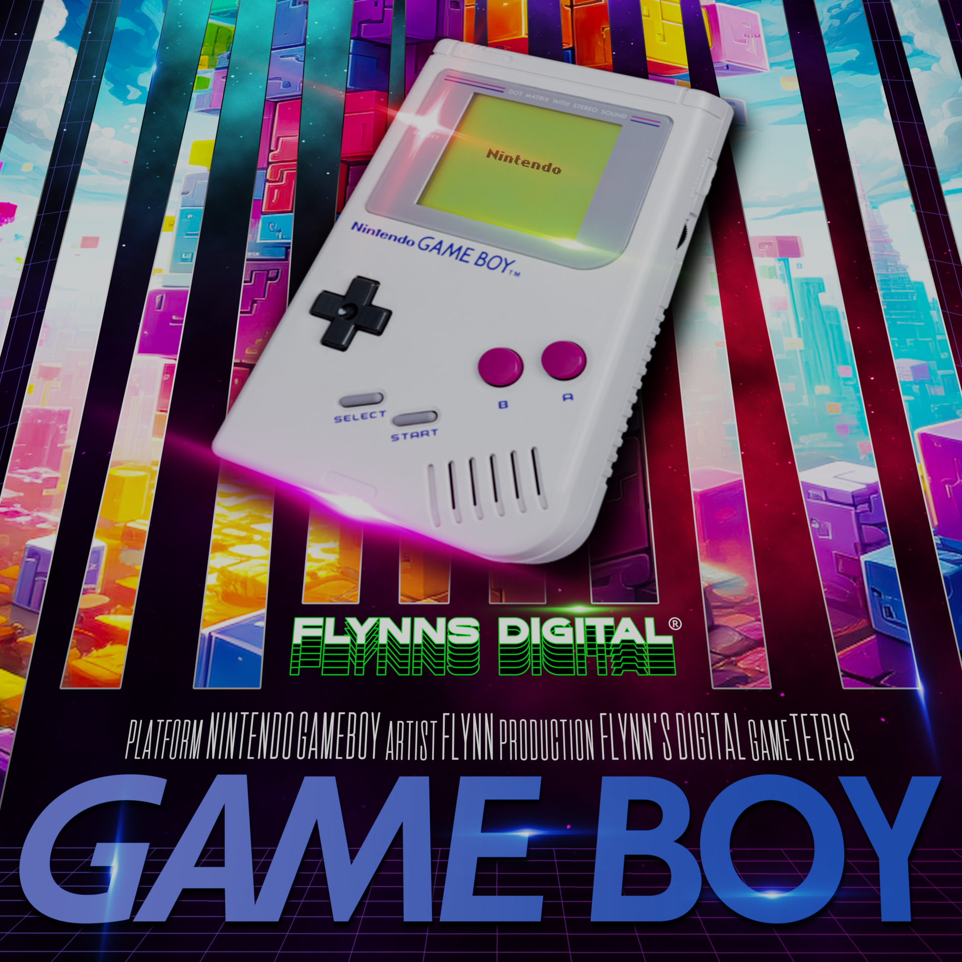 Tetris Gameboy Gaming Poster - Retro Flynn