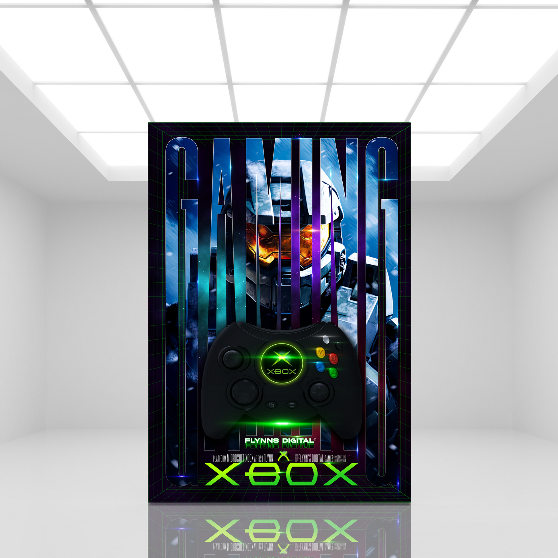 Halo Master Chief Xbox Orignal Gamer Poster - Retro Flynn