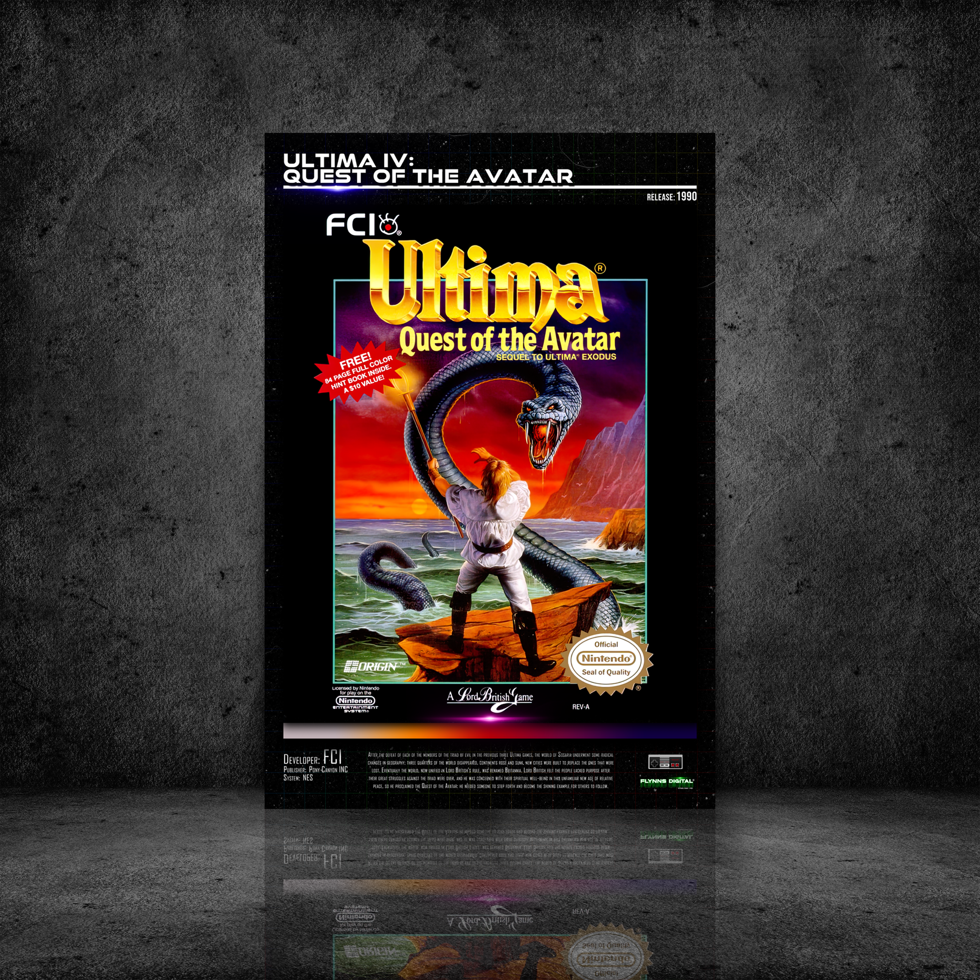 Ultima IV The Quest of the Avatar NES Game Cover Art Poster - Retro Flynn