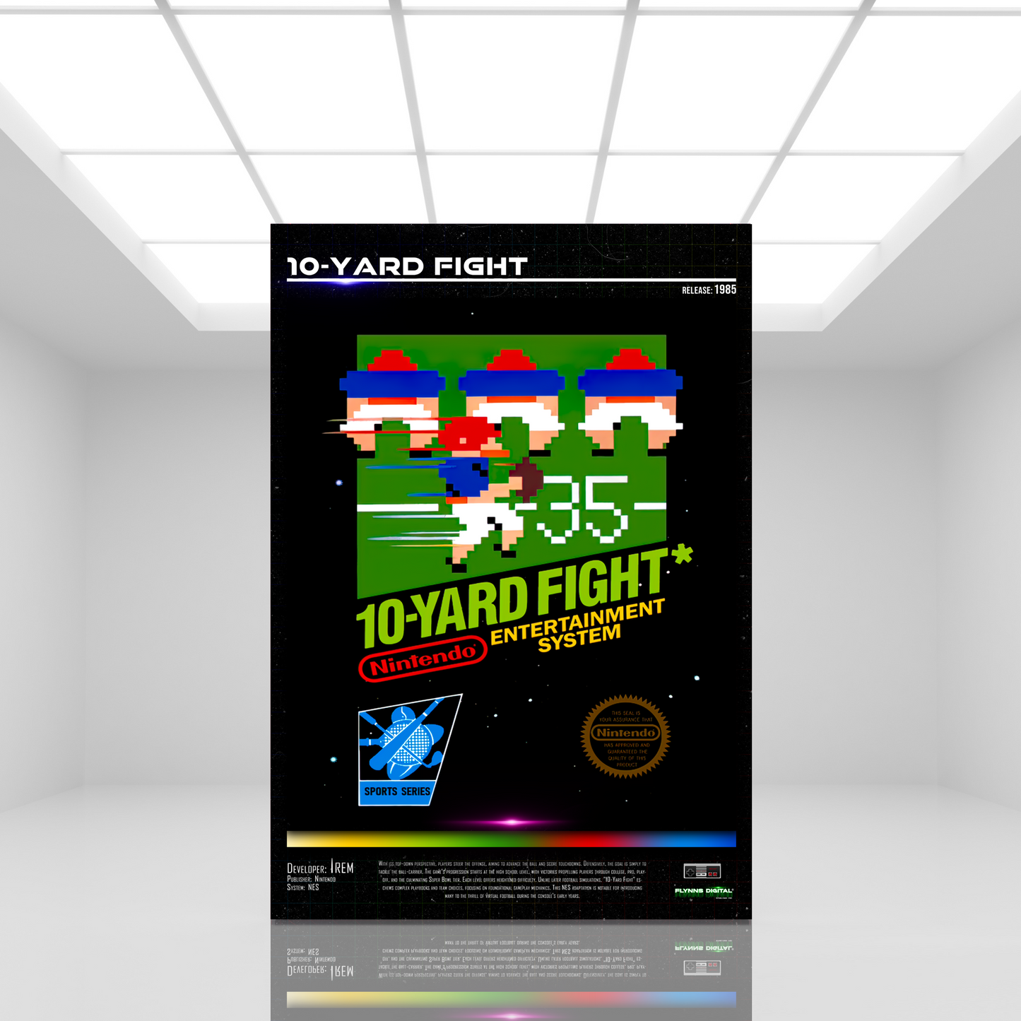 10-Yard Fight NES Game Cover Art Poster - Retro Flynn