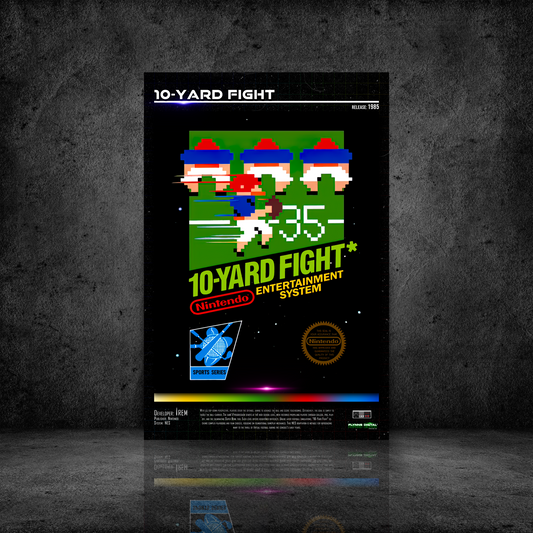 10-Yard Fight NES Game Cover Art Poster - Retro Flynn