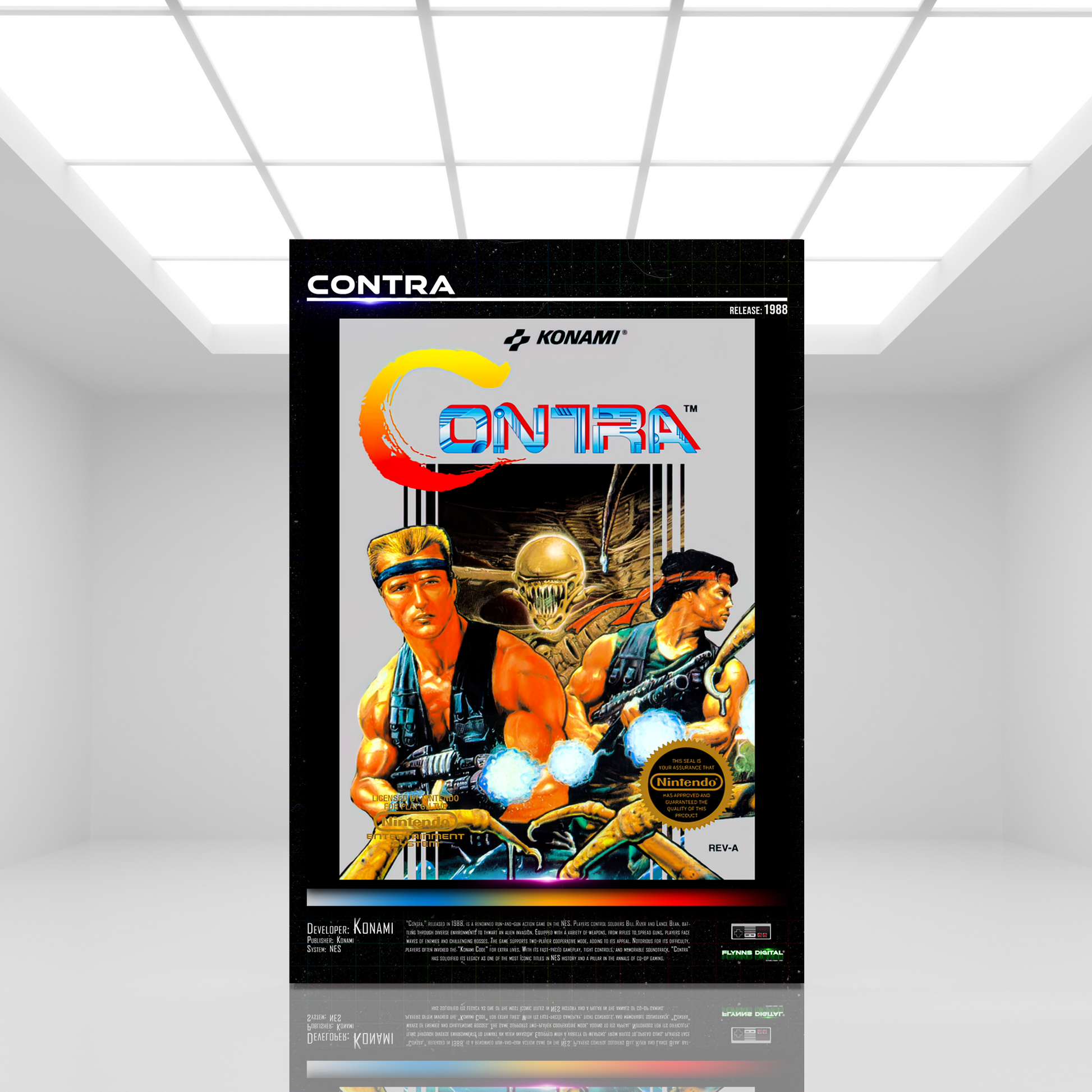 Contra NES Game Cover Art Poster - Retro Flynn