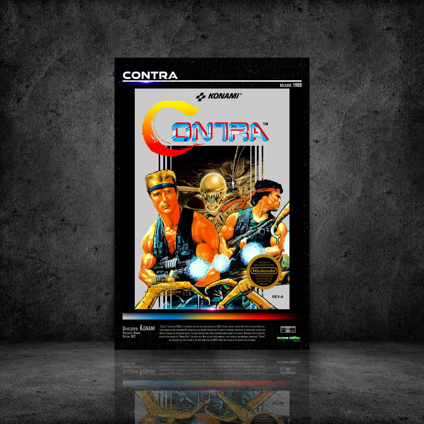 Contra NES Game Cover Art Poster - Retro Flynn