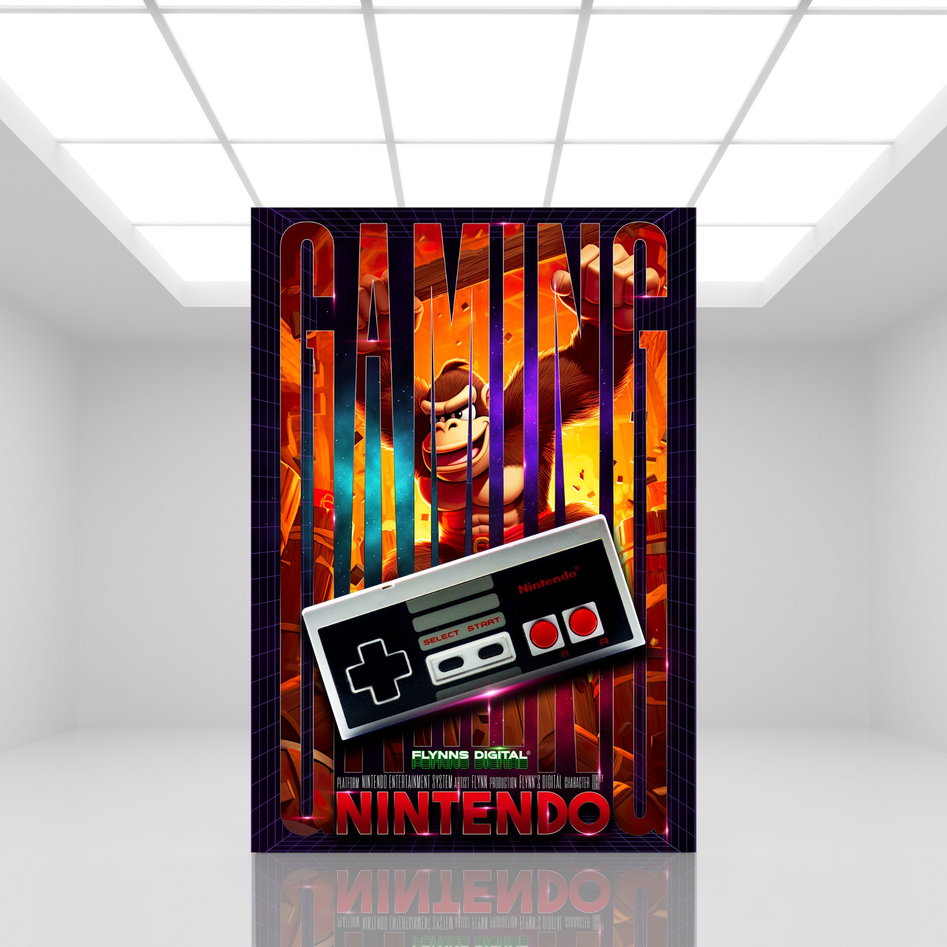 Donkey Kong NES Gaming Poster - Retro Flynn