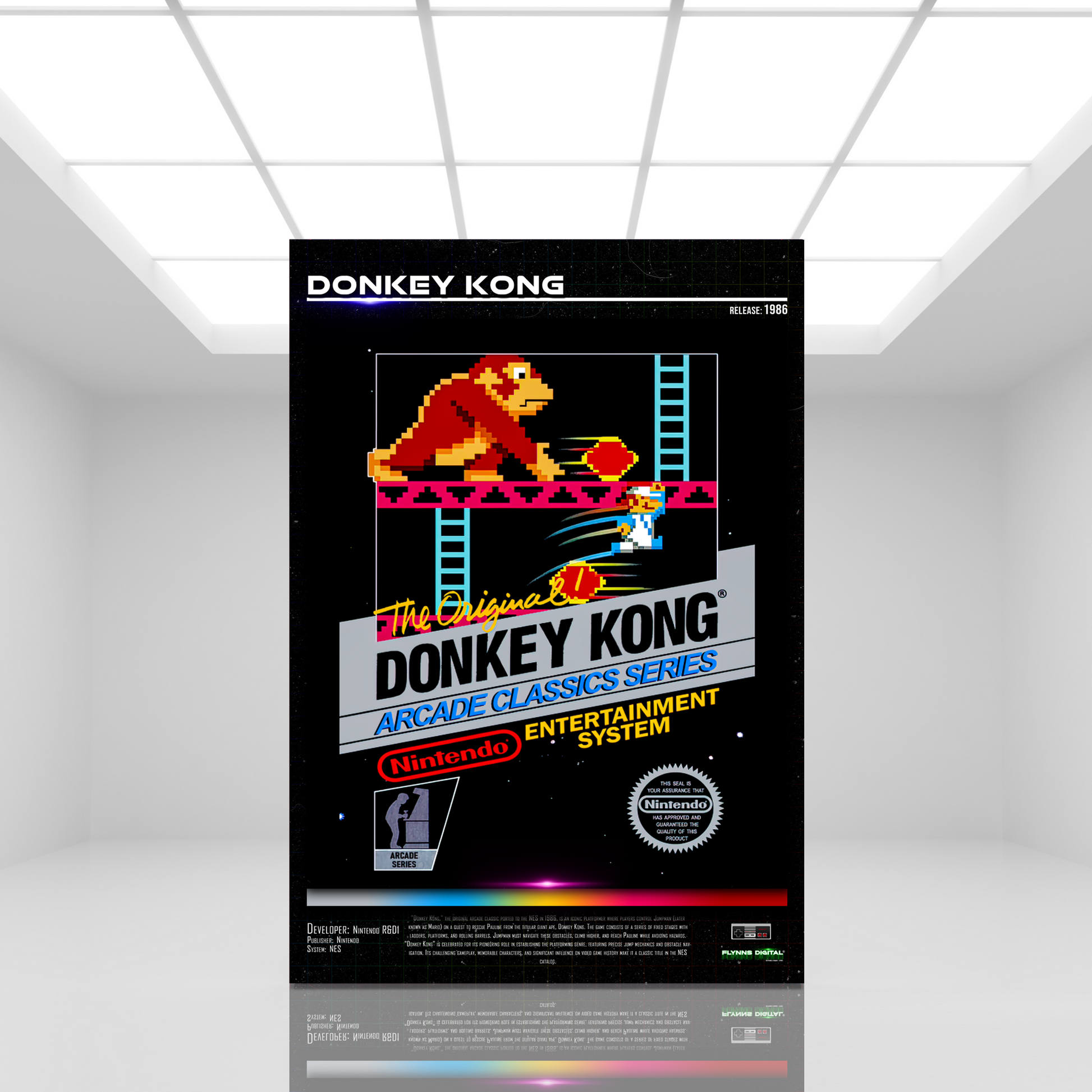 Donkey Kong NES Game Cover Art Poster - Retro Flynn