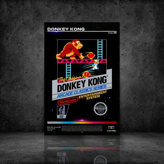 Donkey Kong NES Game Cover Art Poster - Retro Flynn