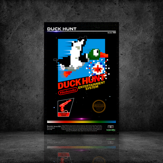 Duck Hunt NES Game Cover Art Poster - Retro Flynn
