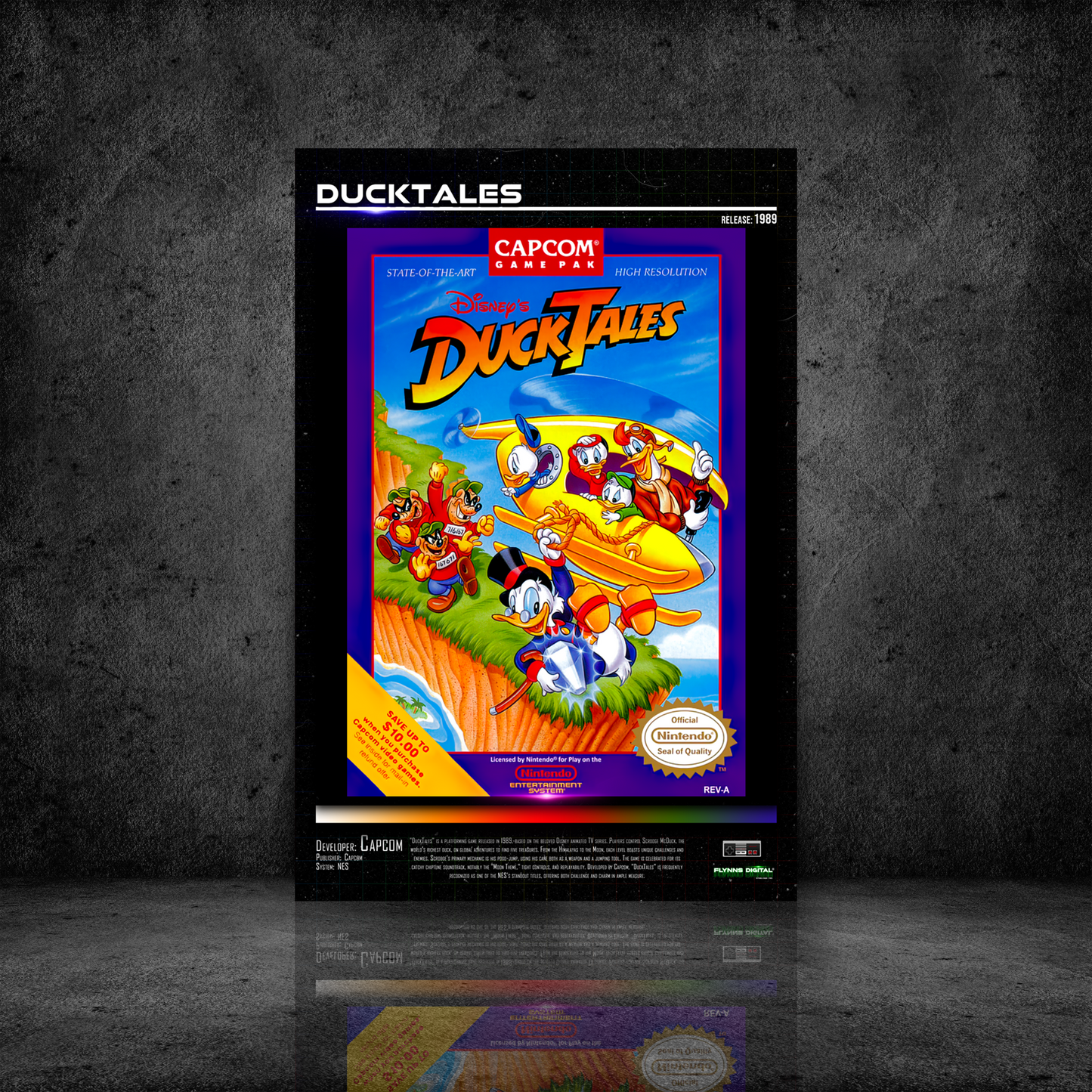 Duck Tales NES Game Cover Art Poster - Retro Flynn