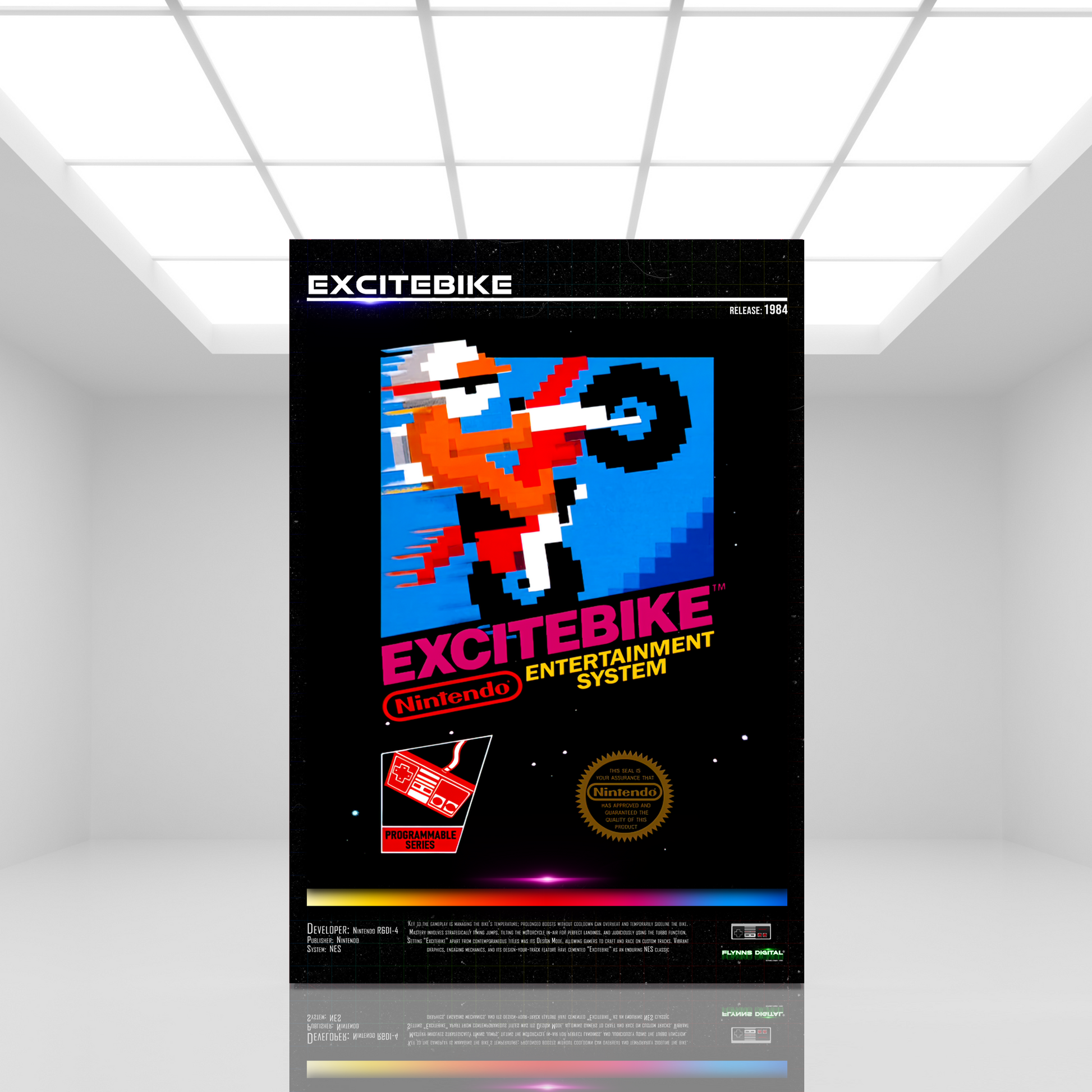 ExciteBike NES Game Cover Art Poster - Retro Flynn