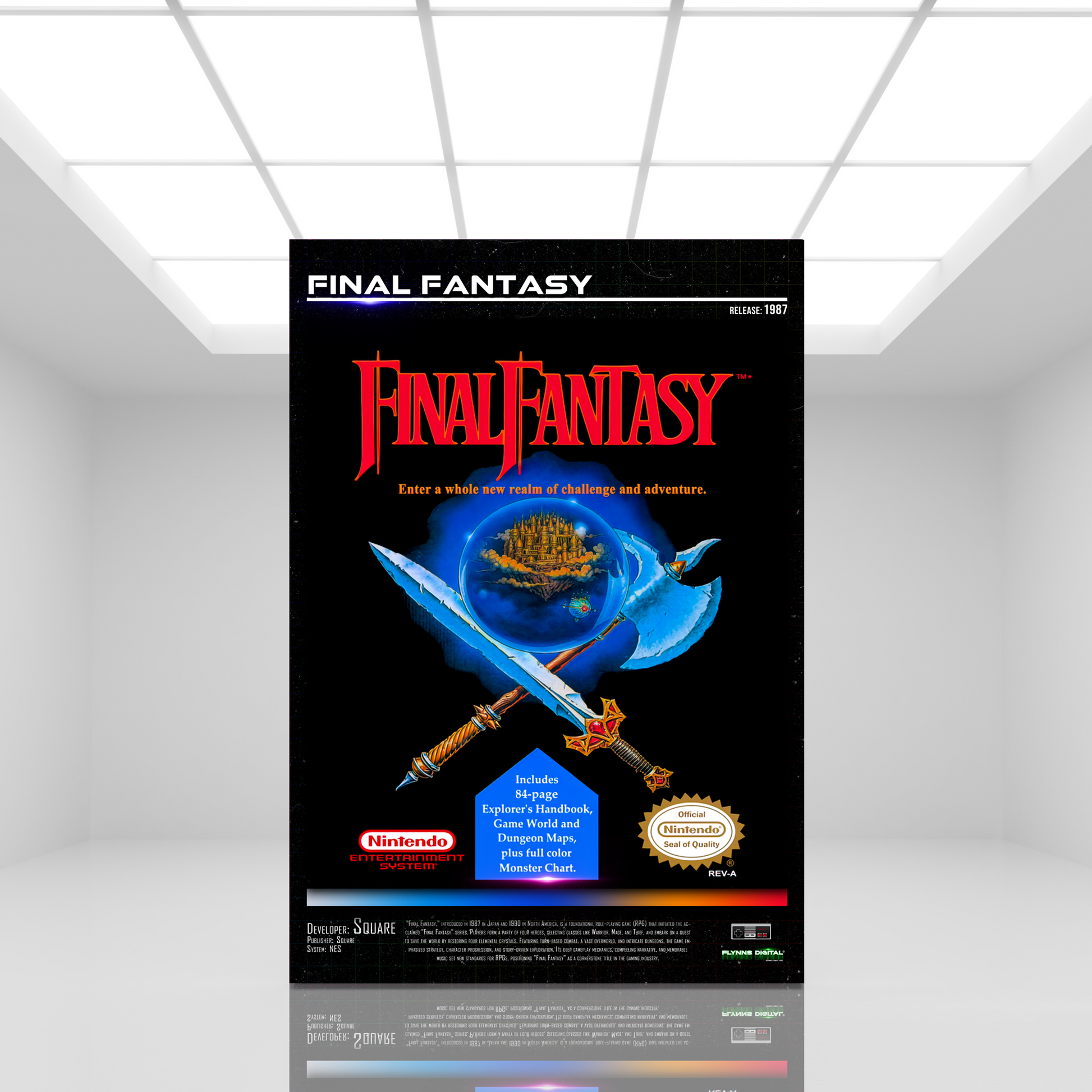 Final Fantasy NES Game Cover Art Poster - Retro Flynn