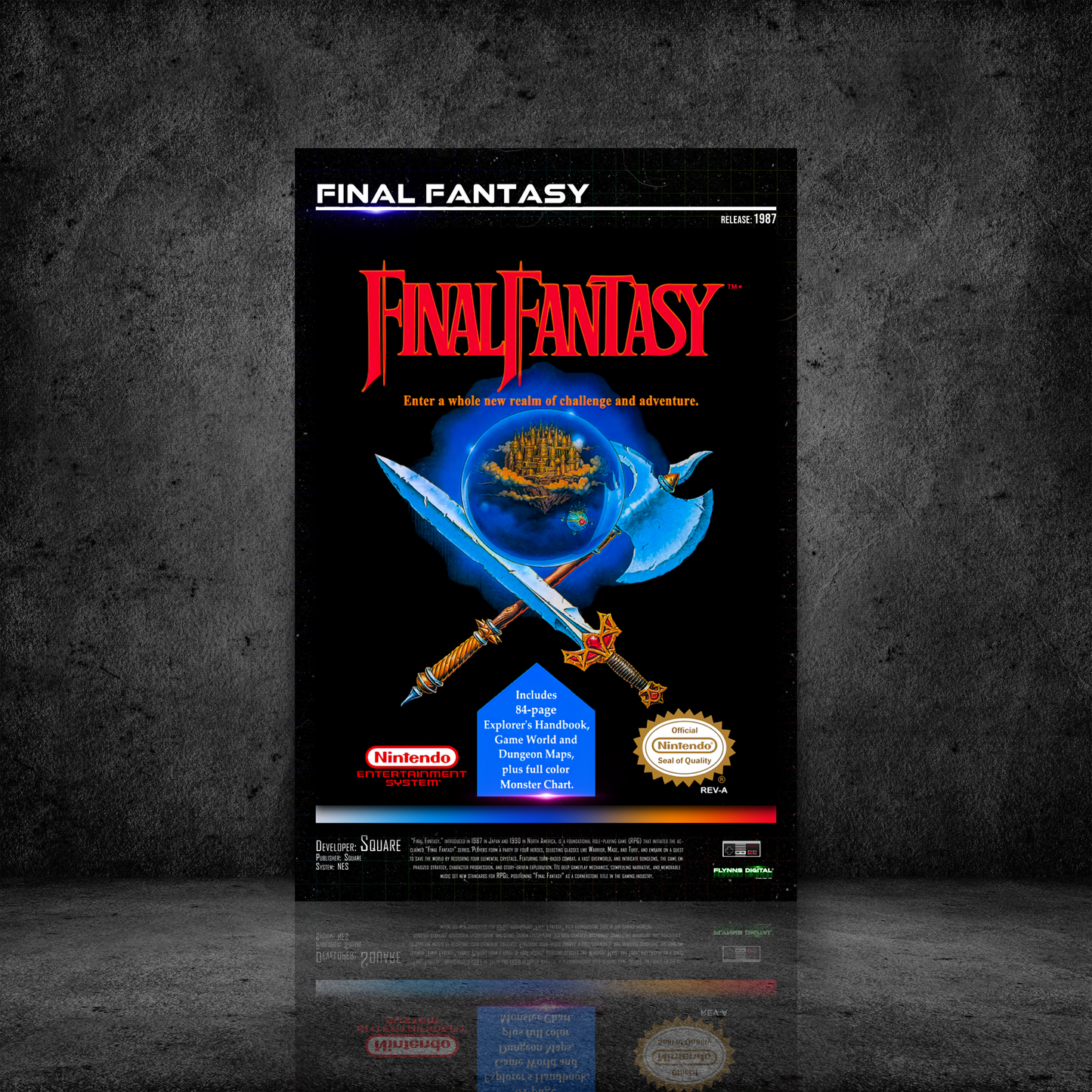 Final Fantasy NES Game Cover Art Poster - Retro Flynn
