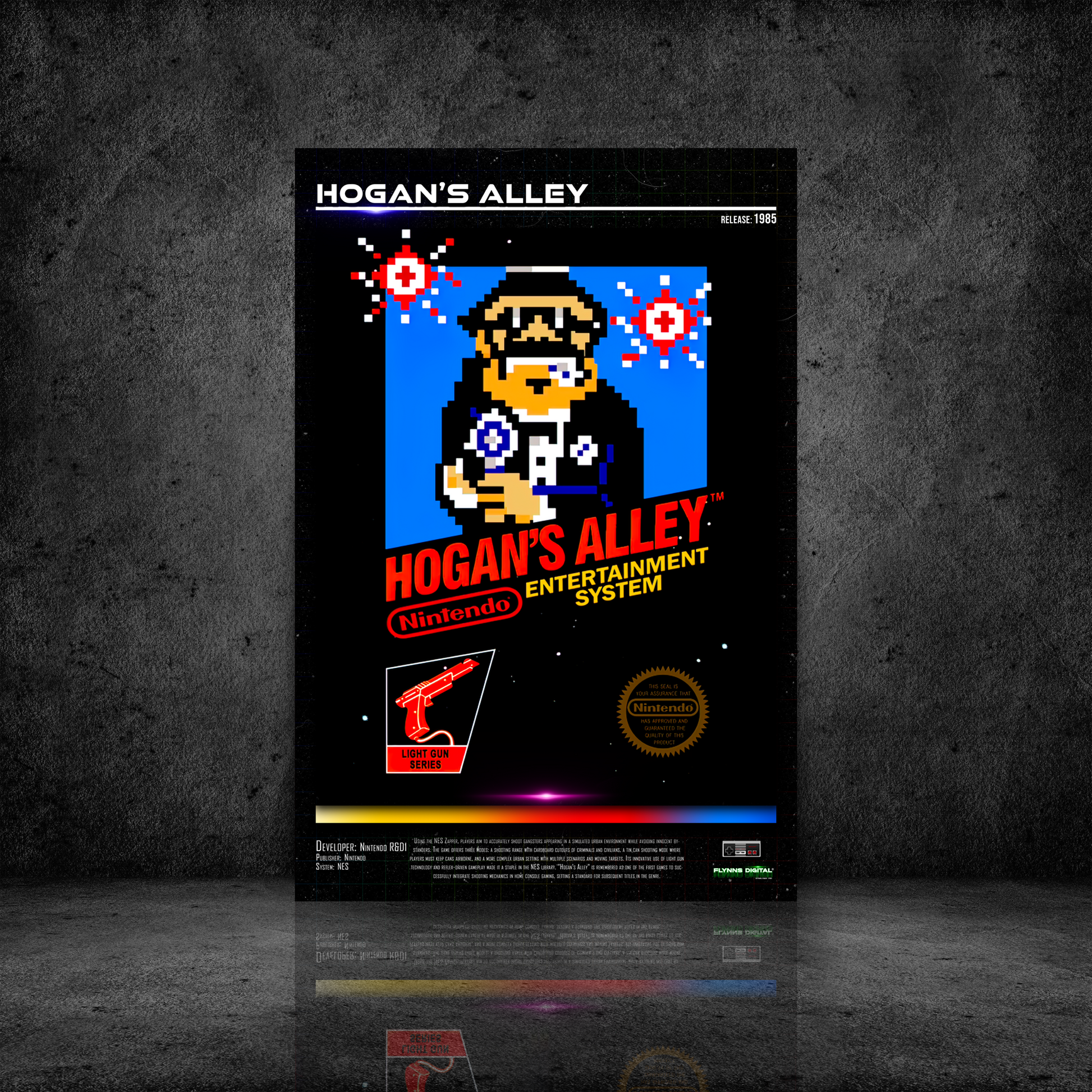 Hogans Alley NES Game Cover Art Poster - Retro Flynn