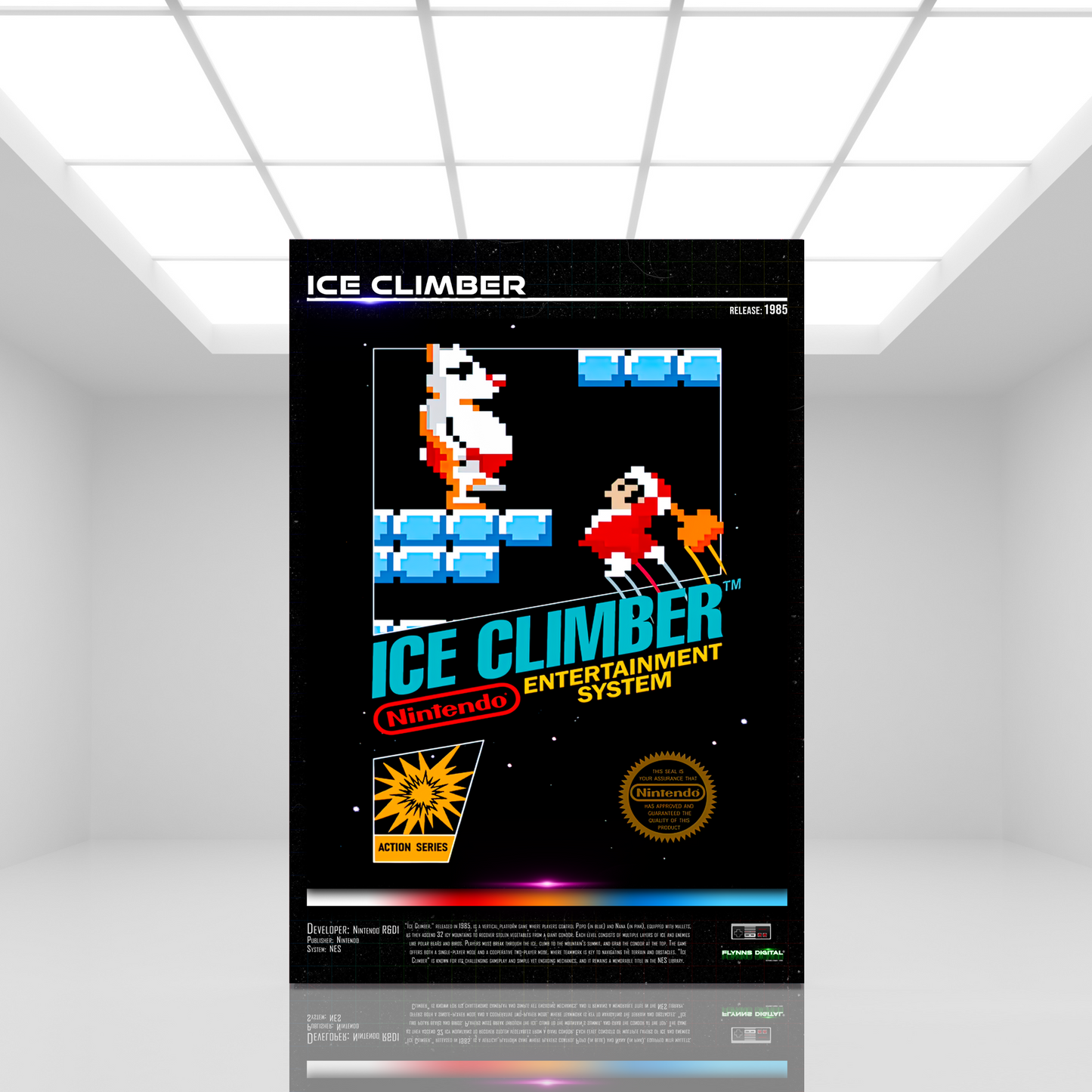 Ice Climber NES Game Cover Art Poster - Retro Flynn