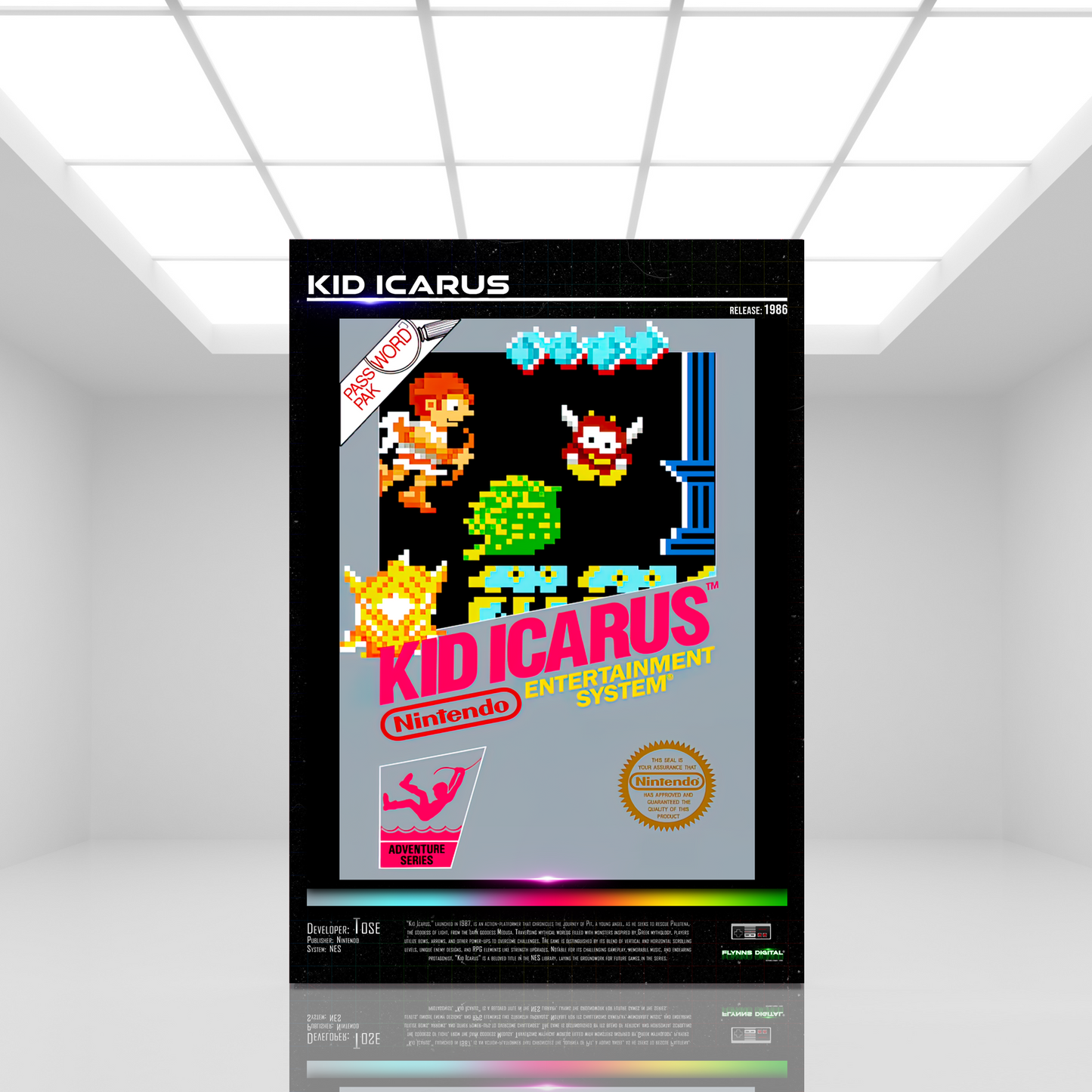 Kid Icarus NES Game Cover Art Poster - Retro Flynn