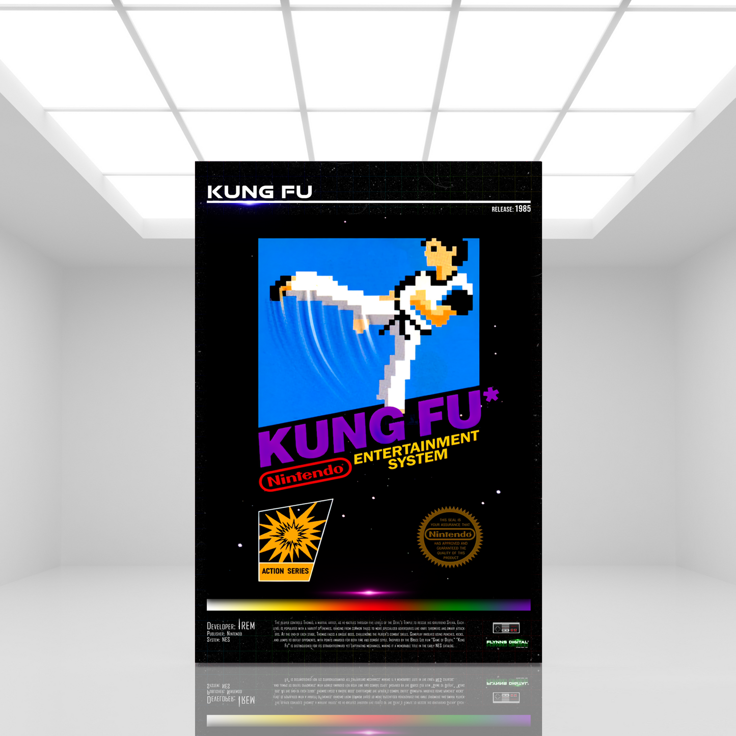 Kung Fu NES Game Cover Art Poster - Retro Flynn