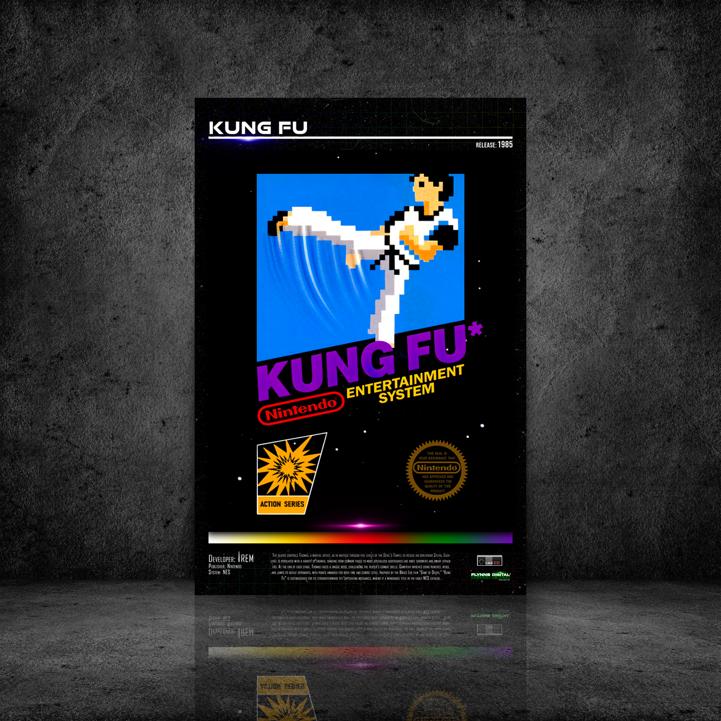 Kung Fu NES Game Cover Art Poster - Retro Flynn