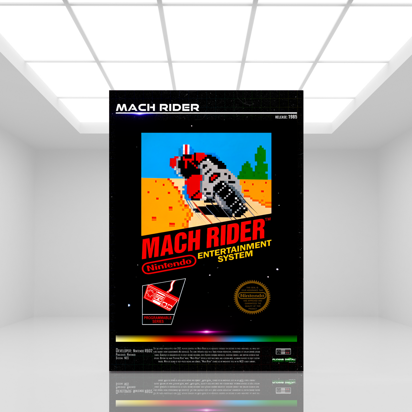 Mach Rider NES Game Cover Art Poster - Retro Flynn