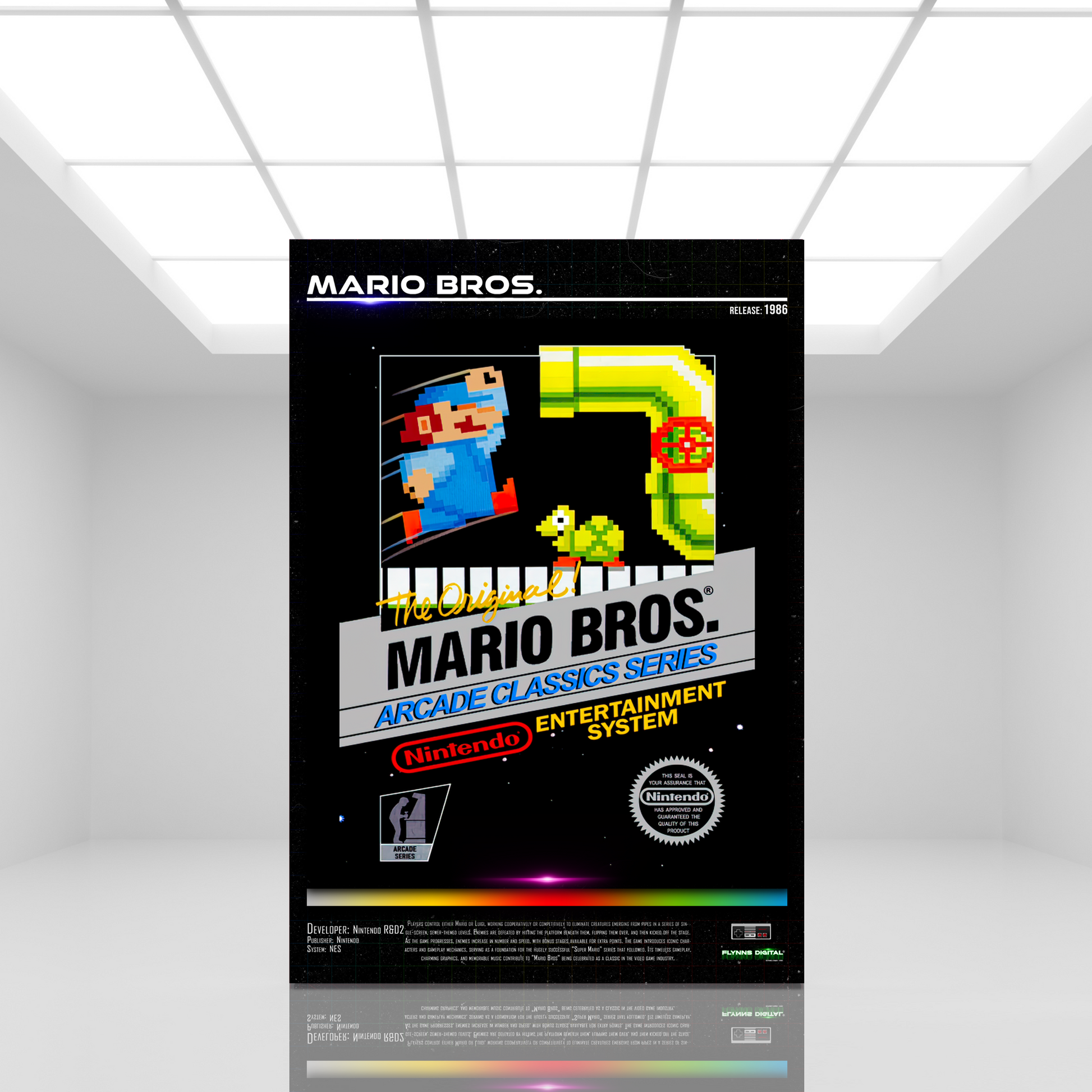 Mario Bros NES Game Cover Art Poster - Retro Flynn